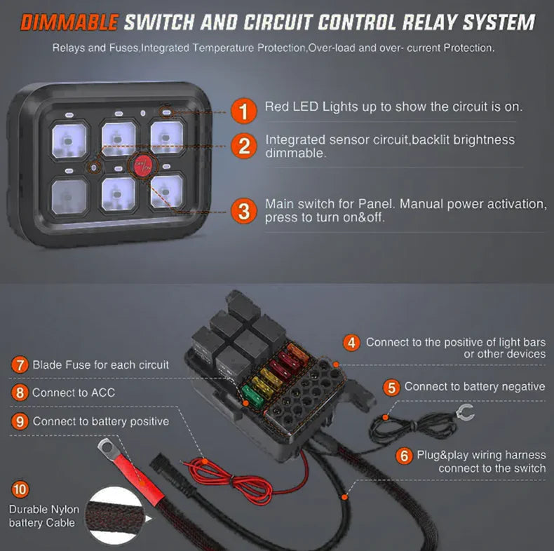 Switch Panel Control Set 6 GANG SWITCH PANEL CONTROL BOX – Rockarmor Northern NSW