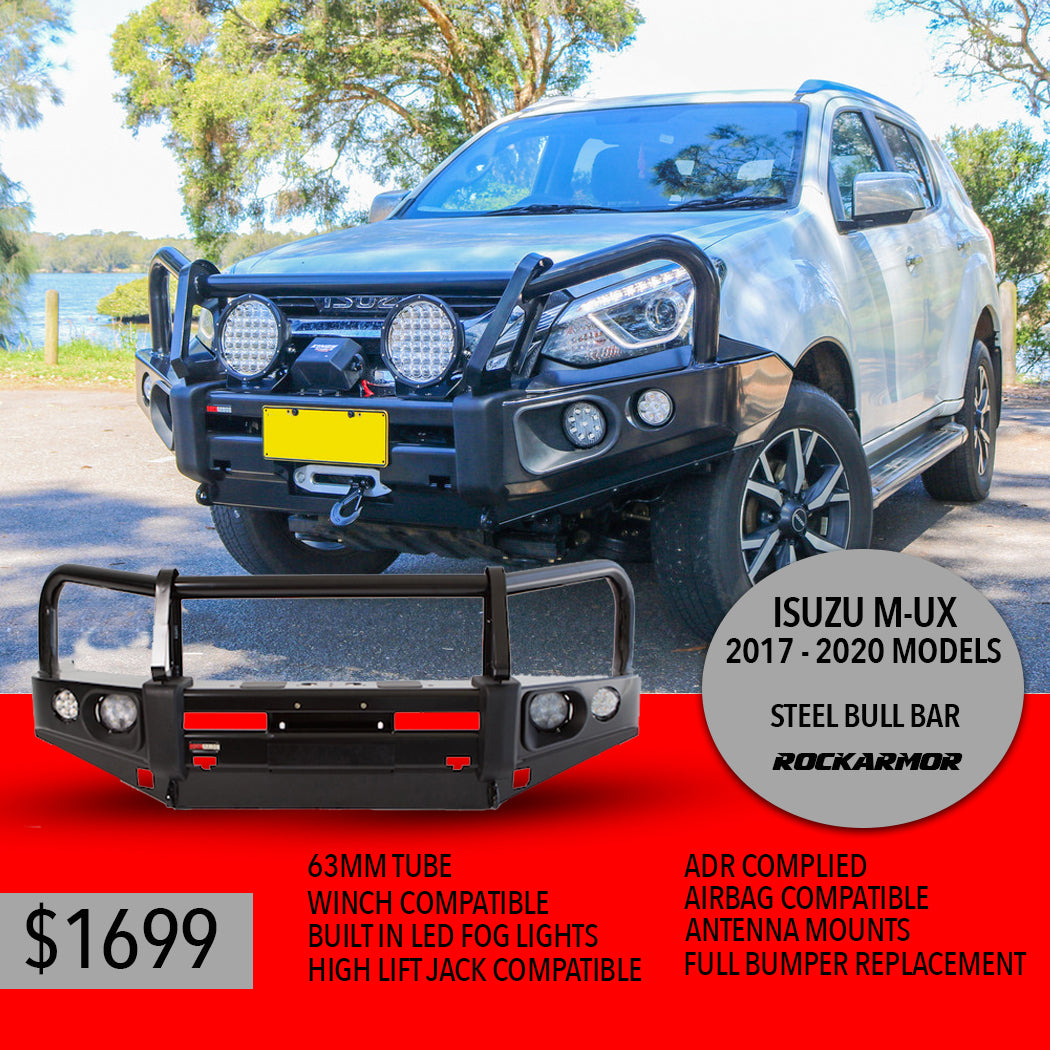 Mux Rear Protection Bar Isuzu MUX Rockarmor Steel Elite Bull Bar (2017 - 2020) – Rockarmor ...